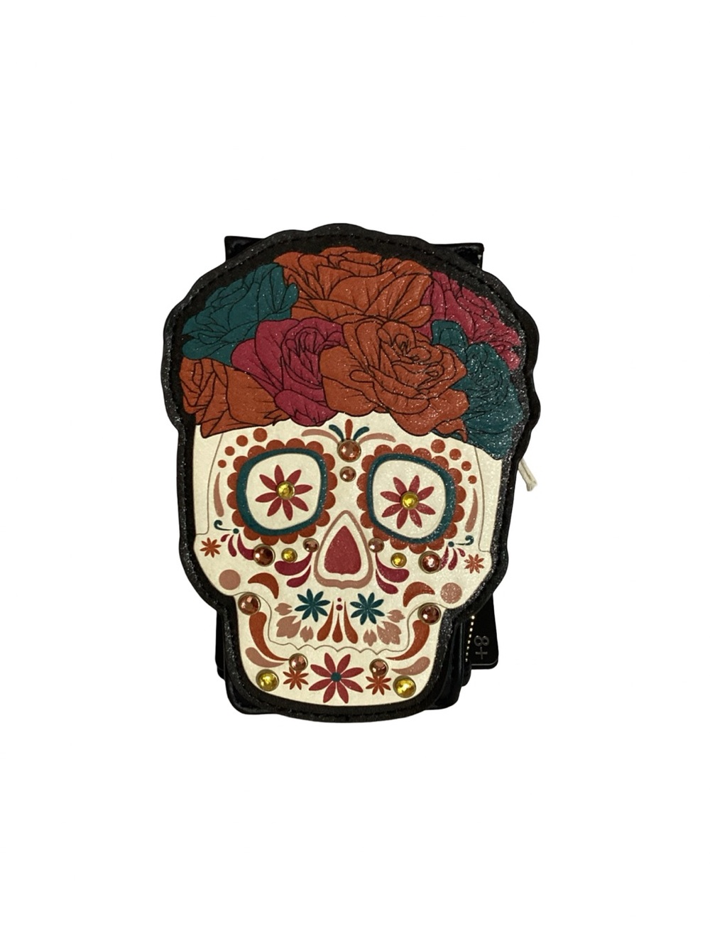 Loungefly Dia De Los Muertos Sugar Skull Studded Card Holder Wallet NEW